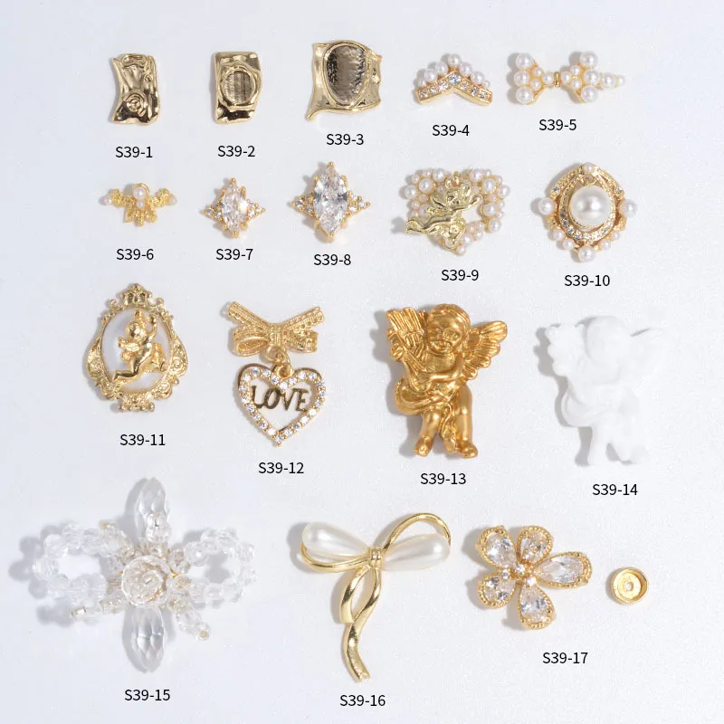 2 шт. дизайн ногтей 3D Роскошные Очаровательные Ангелы/Сердце/цветок Дизайн