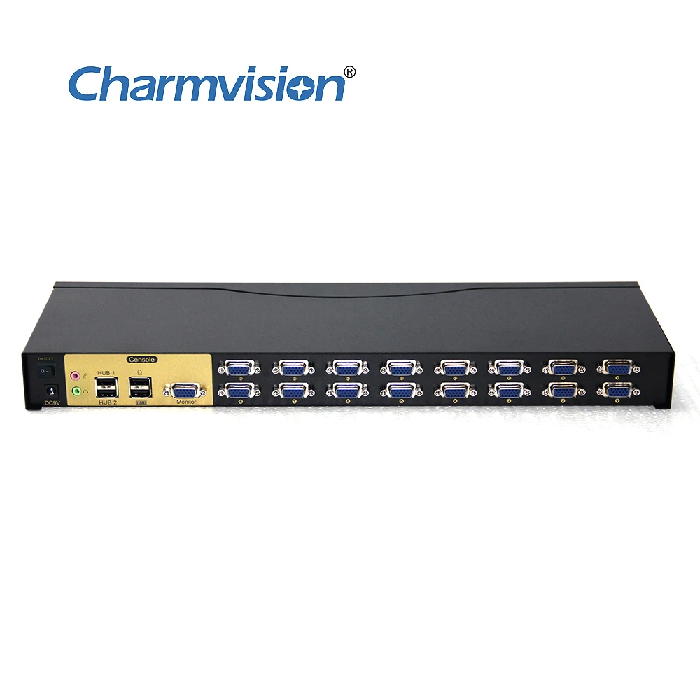 Charmvision UVK1601A 16 шт. USB VGA Аудио KVM переключатель с 1U стойкой Hot key 4 USB2.0 пульт