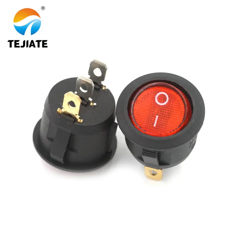 5PCS Ship Type Power Switch Boat Shaped Round Rocker 2/3/4 Feet Red/Green/White/Black Press button 6A 250V Open Hole 20MM | Обустройство