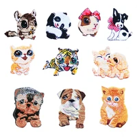animal pattern iron on patches embroidery dog cat horse tiger panda christmas deer patches for clothing sewing badges accessory