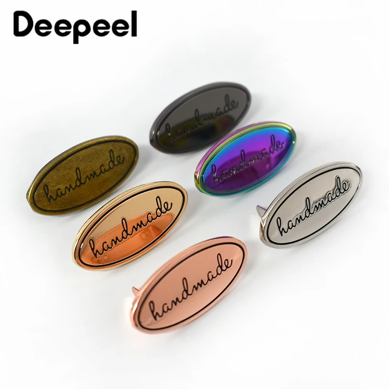 

10pcs Deepeel 20X40mm Handmade Metal Bags Decorative Pin Buckle Labels Tag Handcraft Clasp Button DIY Hardware Accessories BF786