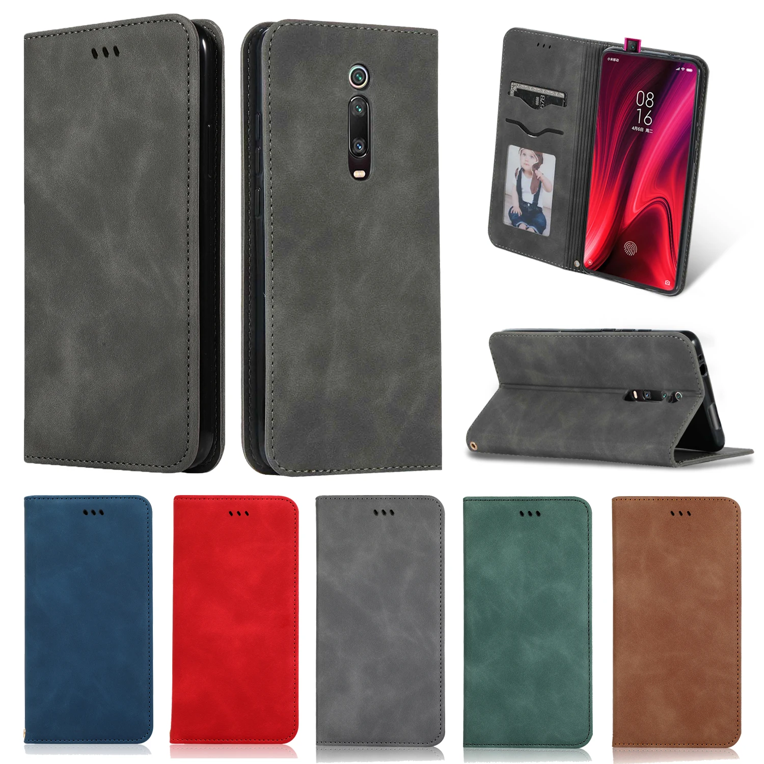 Кожаный чехол-книжка Cose для Xiaomi Redmi 8 8A 7 7A Note8 pro 9 6 Note Магнитный кошелек с