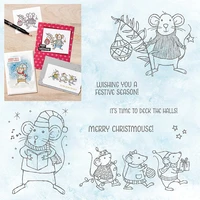 christmas mouse metal cutting dies and stamps template for diy dies scrapbook embossed paper card album decoration craft die