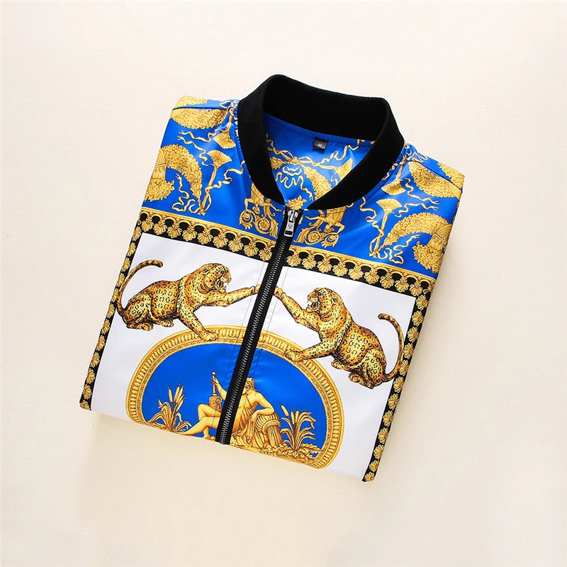 

New Leopard Men's Rib Sleeve Fashion Designer High Quality Clothing Jacket in Fall/Winter 2021