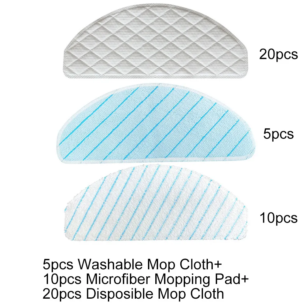 

20*Disposable Cleaning Cloth+10*Microfiber Mop Cloth+5*Washable Mop Cloth For ECOVACS Deebot T8 Max T8 T8 AIVI T9 T9 AIVI