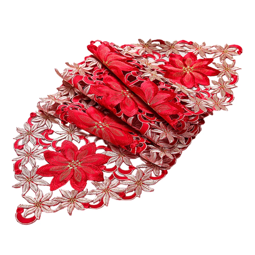 

Рождественская скатерть, Цветочная вышивка, скатерть для стола, украшение для дома, высокое качество, защита от загрязнений, красивый полиэ...