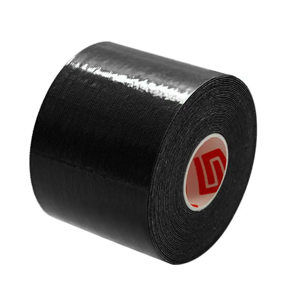 1 Roll Elastic Kinesiology Sports Tape Muscle Pain Care Therapeutic Multicolored muscle stickers cotton tape hypoallergenic F1 - Color: BK