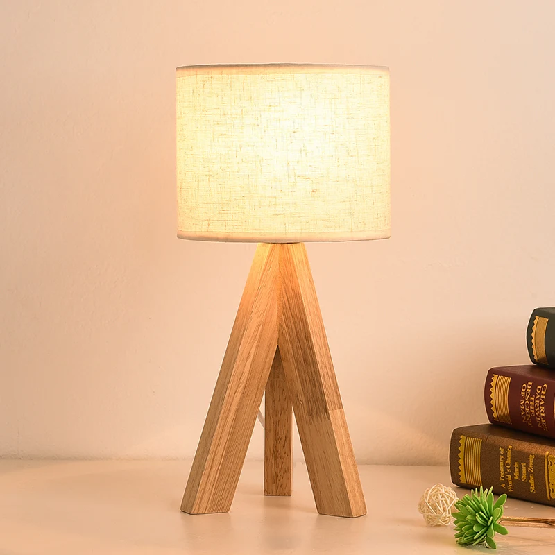 

E27 Led Table Lamp Wooden Bed Lamp Classic Bedside Lamp Home Deco for Living Room Bedroom Dormitorio Lamp Living Room Decoration
