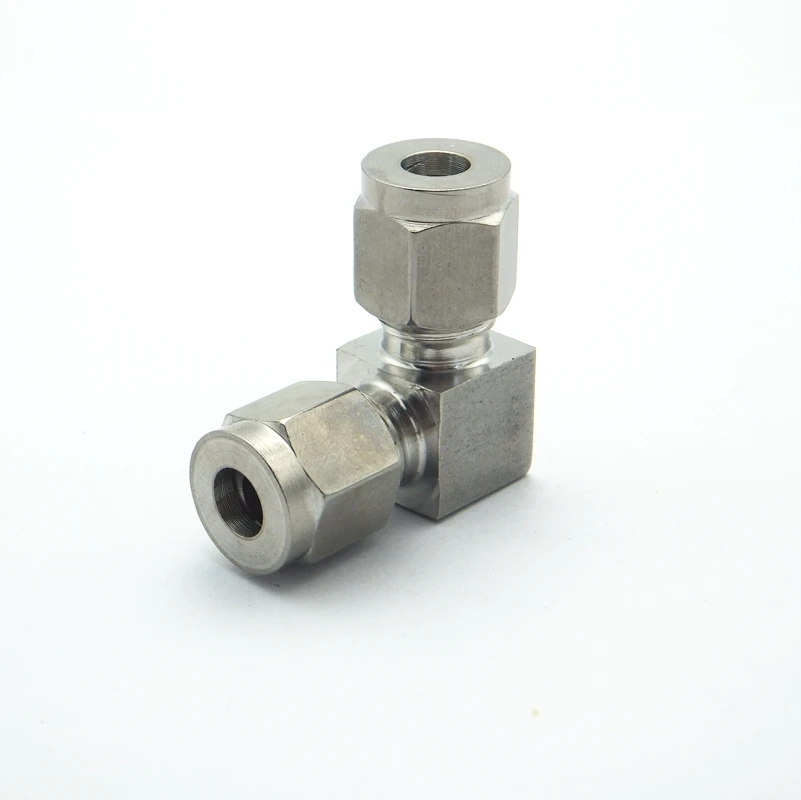 

304 Stainless Steel 3mm 4mm 6mm 8mm 10mm 12mm 14mm 16mm 18mm 1/4" 3/8" Double Ferrule Tube Pipe Fitting Elbow Union Connector