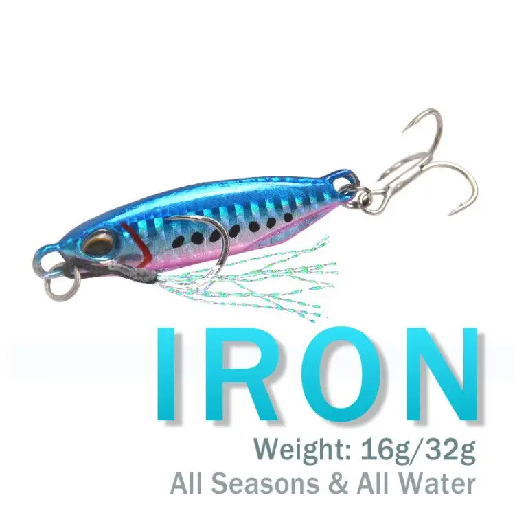 

Iron Plate Luya Bait Luya Iron Plate Lead Plating Fish Sequined Lead Fish Small Iron Plate Blood Groove Hook 16G 32G