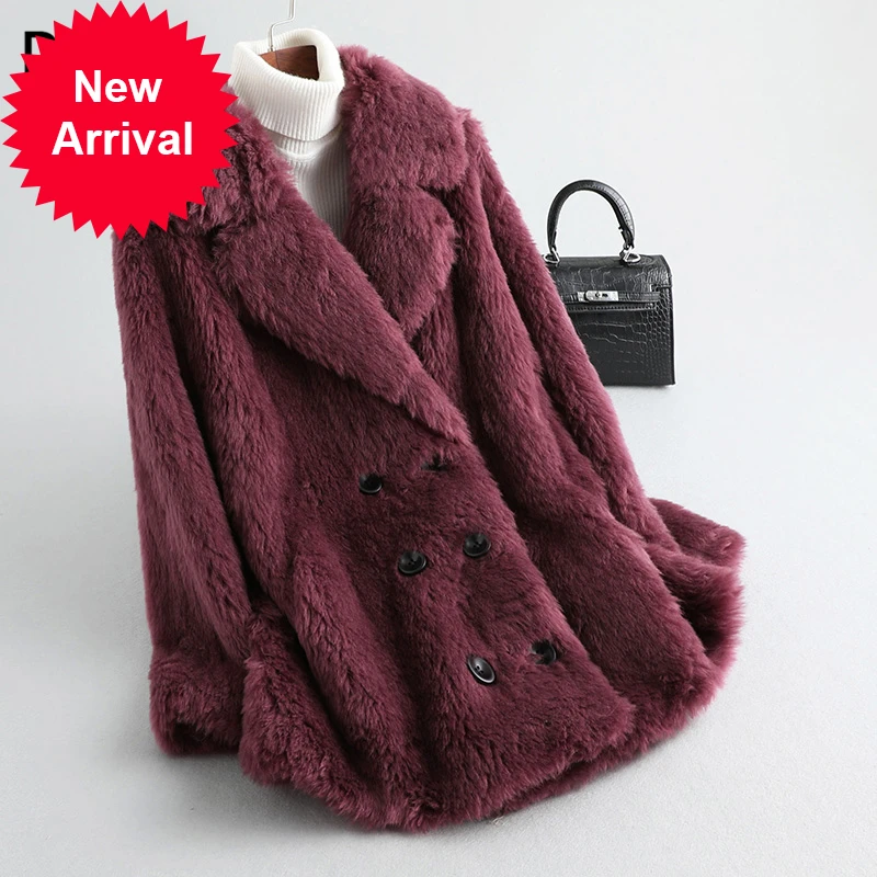 

Женское зимнее теплое пальто из натуральной шерсти, длинное пальто, парка большого размера A19083