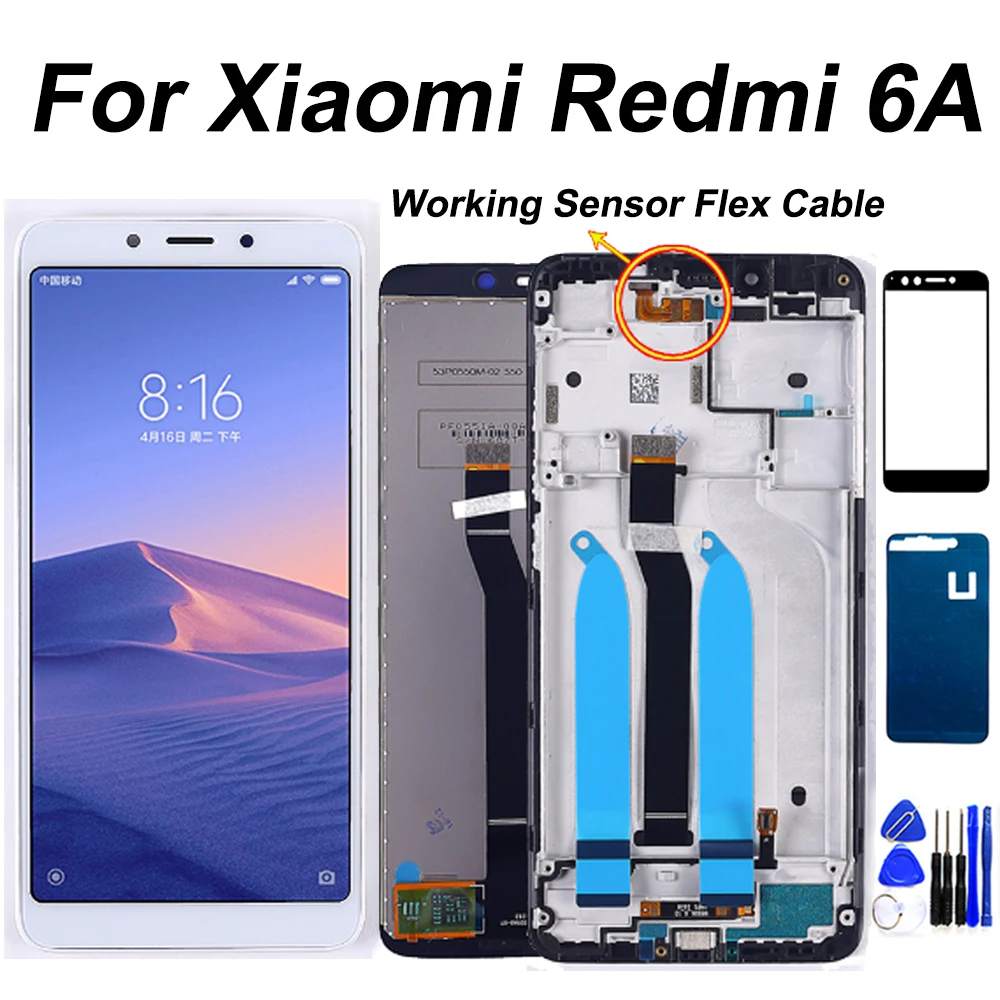 ЖК дисплей 5 45 дюйма для Xiaomi Redmi 6A дигитайзер сенсорного экрана в сборе рамка 1440*720