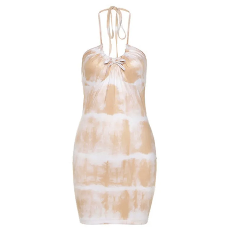 

YICIYA 2021 Summer new women's skirts Party style printed halter one-shoulder sexy halter slim slimming short skirt dress women