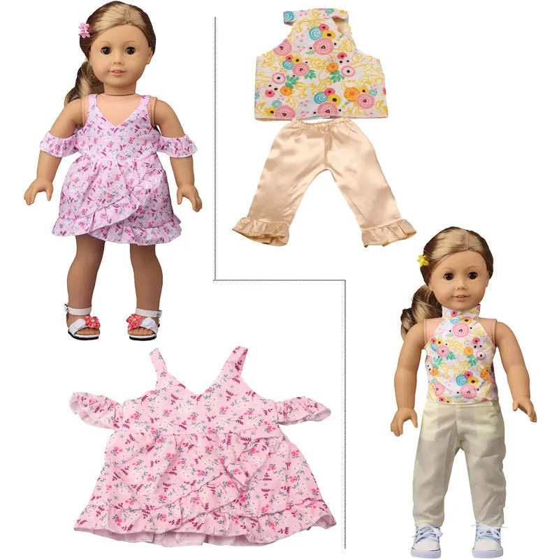 10 pzas/lote de moda Set de ropa para mu&ntilde;eca ropa de ni&ntilde;a americana ropa de la mu&ntilde;eca de 18 pulgadas para los ni&ntilde;os mejor regalo-3