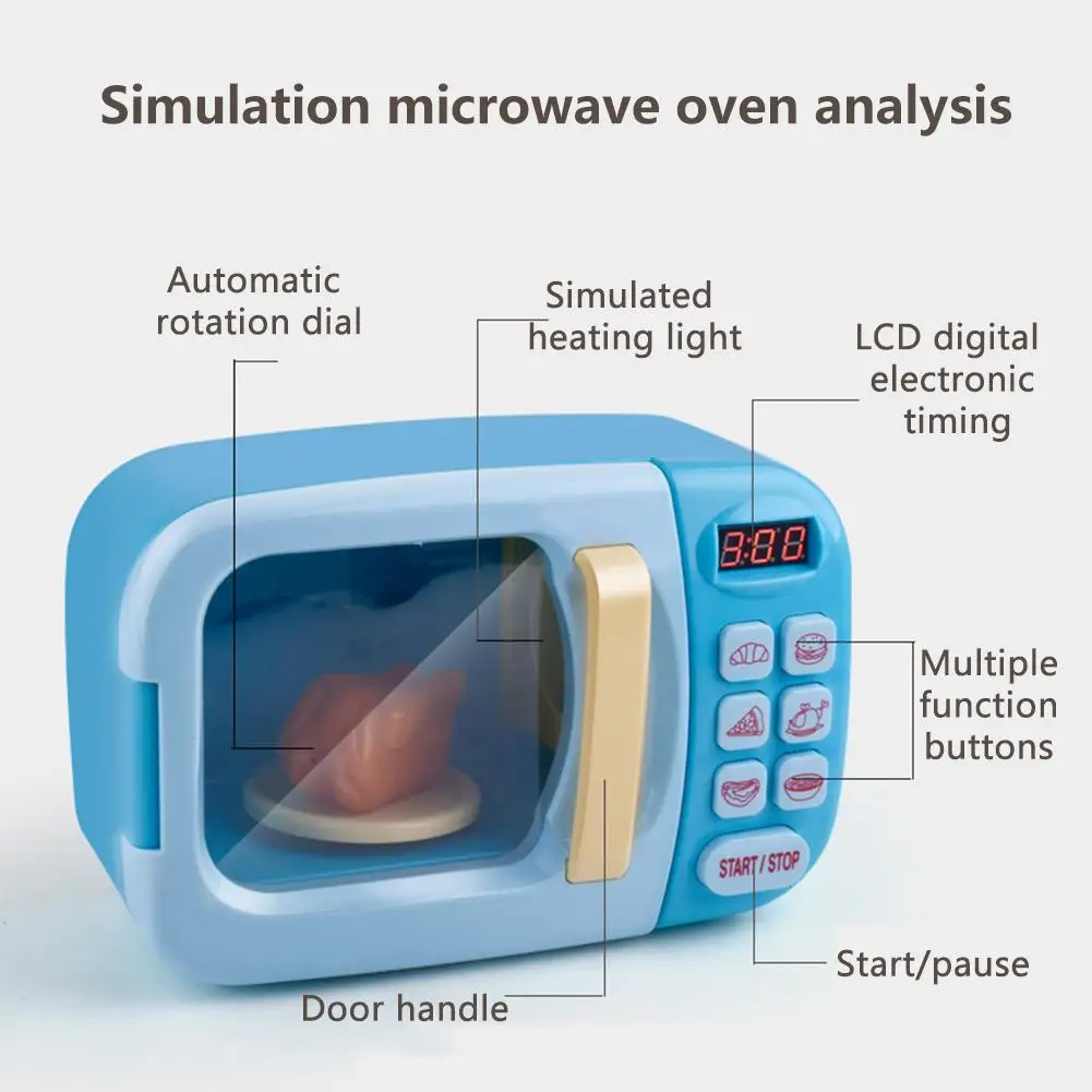 

Microwave Tableware Toys Small Household Kitchenware Toys Play House Toy For Children Simulation Fries Hamburger