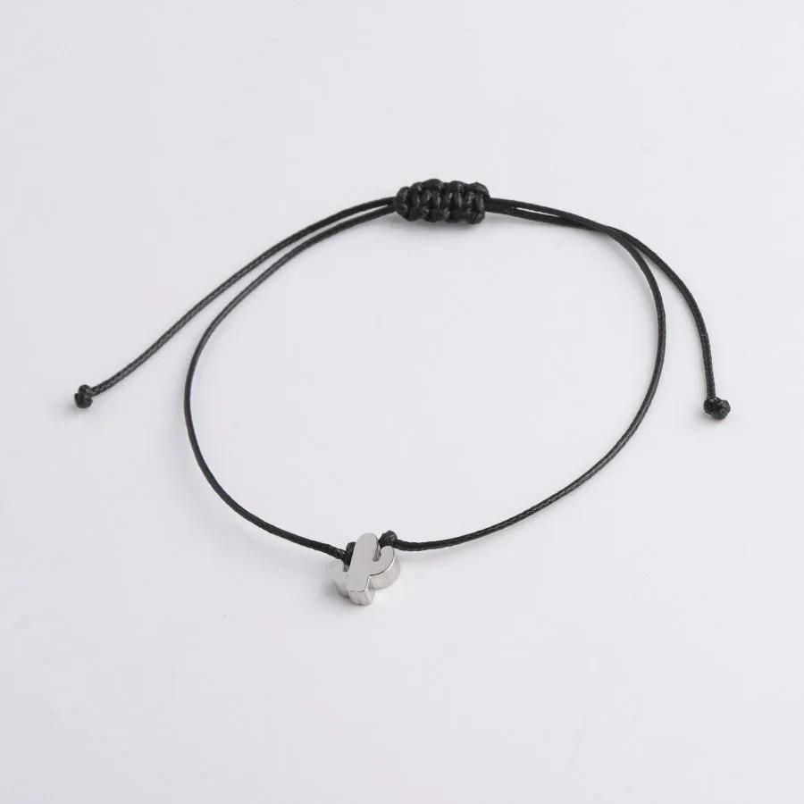

Mirror Surface Stainless Steel Airplane Little Girl Angel Cactus Lucky Charm Braided Wax String Bracelet Jewelry