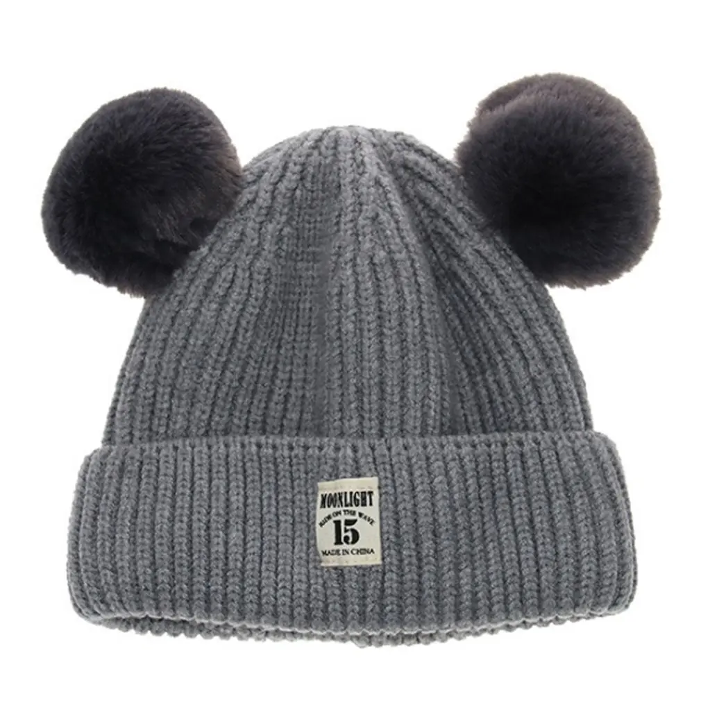 Зимние вязаные детские шляпы 2018 для мальчиков и девочек Милые однотонные шляпа с