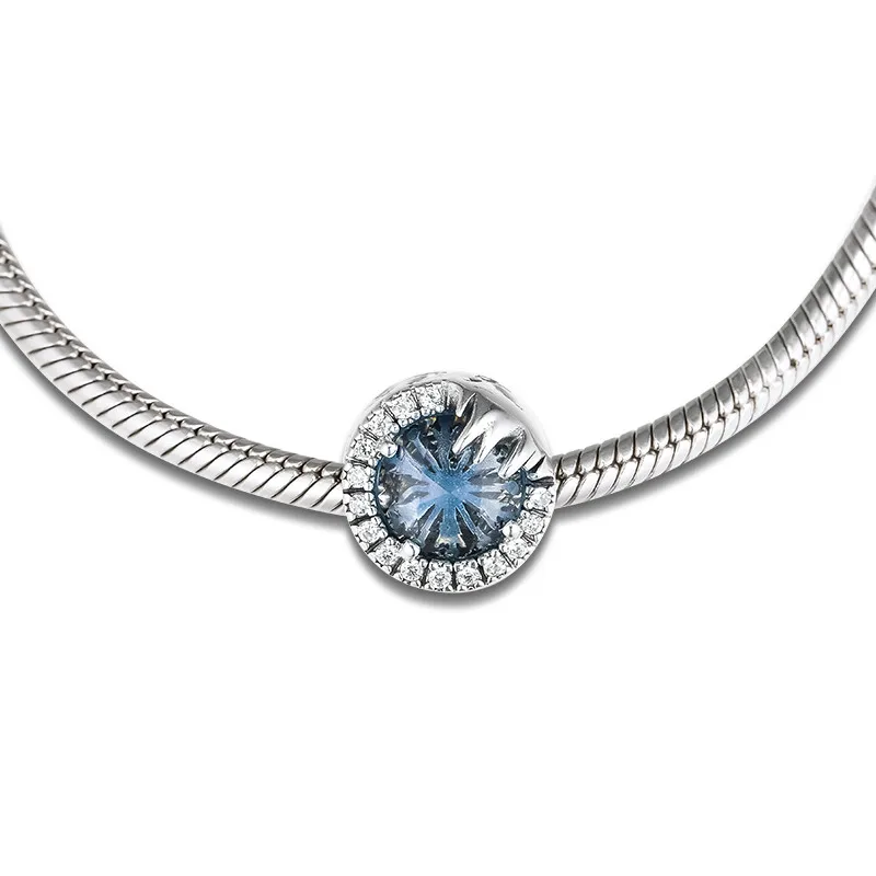 

Winter Crystal Charm Beads for Women Silver 925 Jewelry Making Pave Stone Silver Beads for Charms Bracelets DIY Wholesales