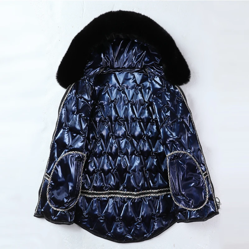 

Winter Hooded Parkas Women Fashion Zipper Female Black Coats Fur Collar Elegant Loose Cotton PU Leather Jackets Plus Size XL-5XL