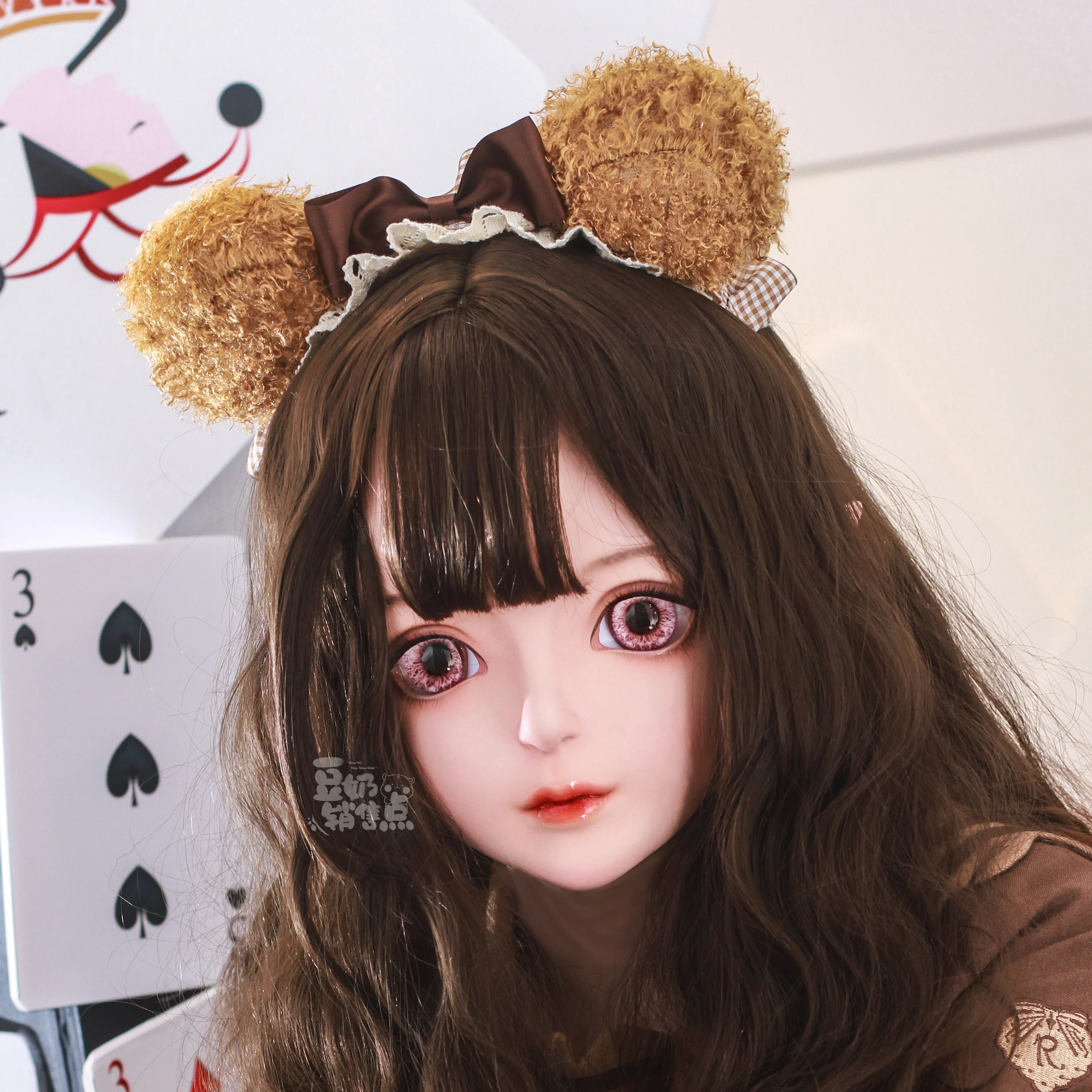 (Dollkii 08) Женская силиконовая смола косплей BJD крестообразная маска для головы