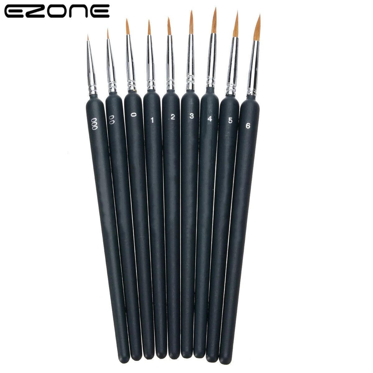 

EZONE 9PCS/set Paint Brush Fine Hook Line Pen Different Size Nail Art Line Drawing Pen Oil Watercolor Painting School Supply