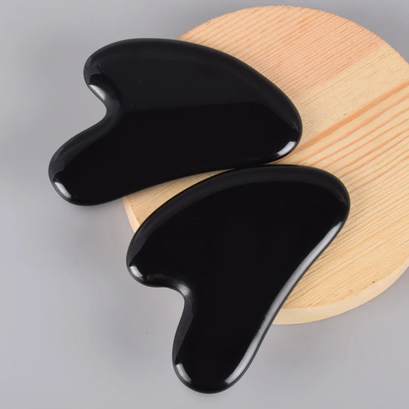 Массажная доска для лица Jade Guasha черный обсидиан инструменты точечного массажа