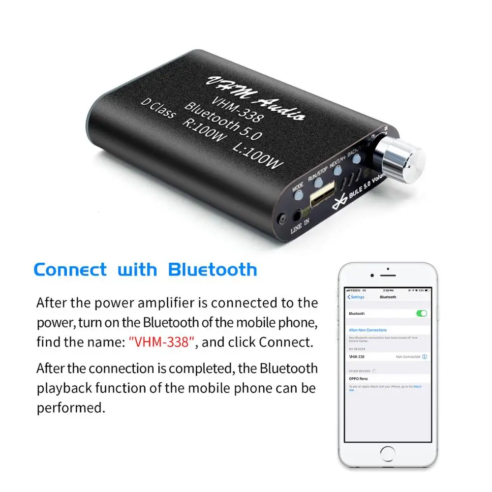 Цифровой усилитель мощности 100 Вт + Bluetooth 5 0 беспроводной аудиоусилитель класса D