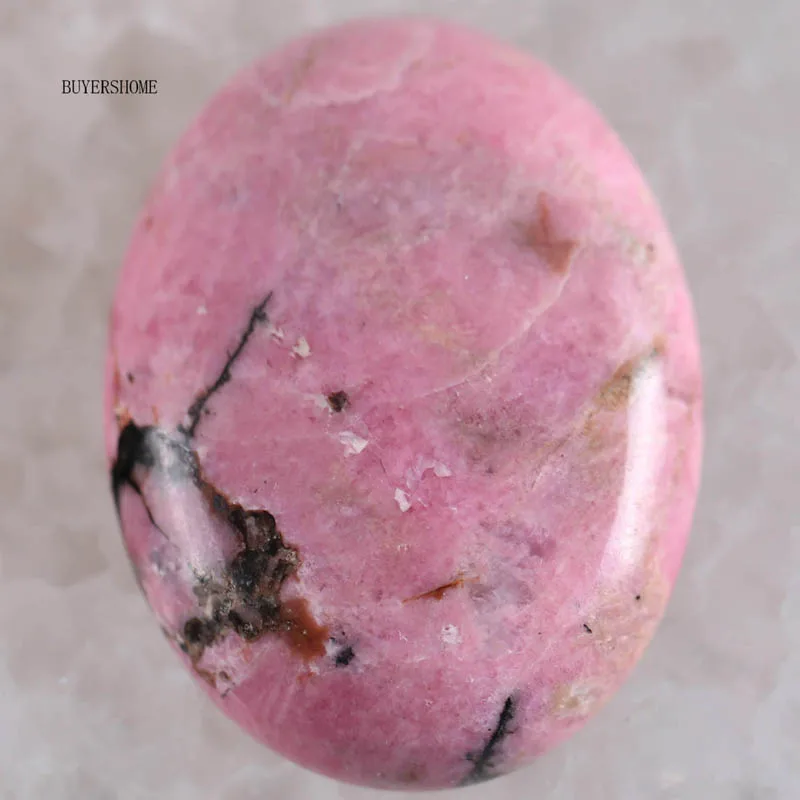 Pink Rhodonite 51 цвет 30x40 мм кабошон натуральный камень бусины для рукоделия ювелирных изделий Малахит содалит Lapis Fit ожерелье браслет серьги - Цвет: Pink Rhodonite
