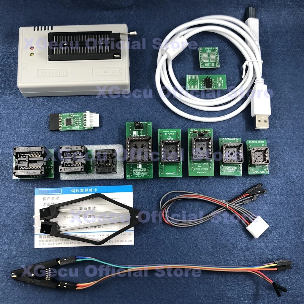 Чёрная розетка ZIF V10.80 XGecu TL866II Plus USB программатор 16000 + IC SPI Flash NAND EEPROM MCU PIC AVR 12 шт.