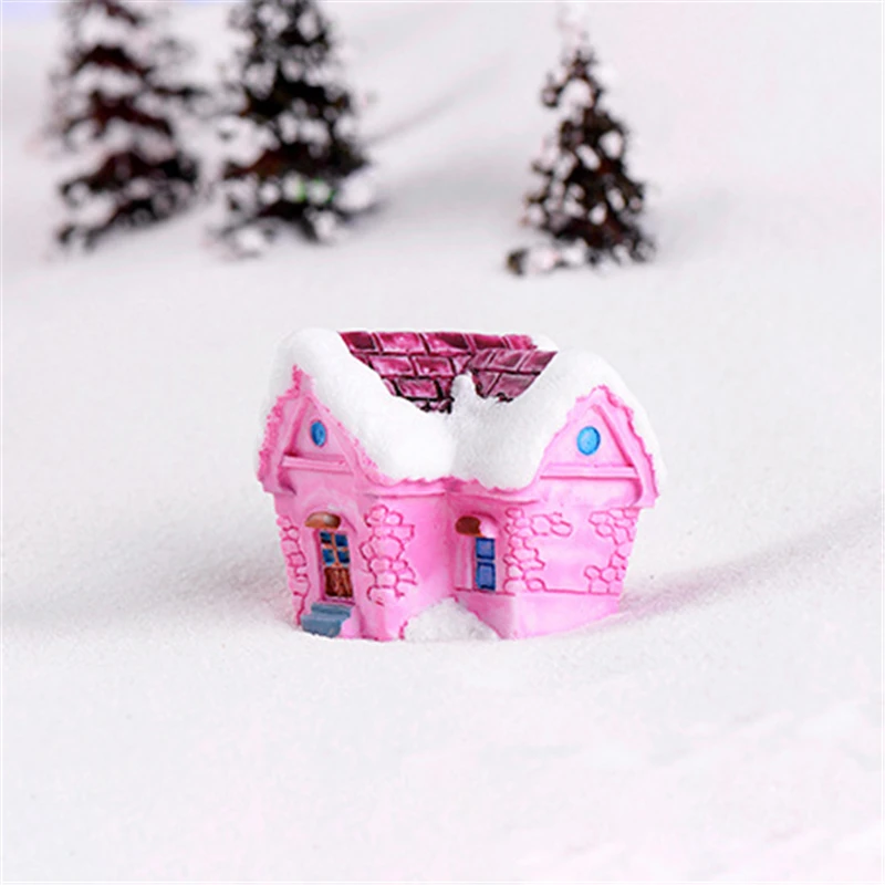 

Mini Castle Small House Fairy Garden Miniatures Terrarium Figurines DIY Crafts Moss Ornament Micro Landscape Christmas Decor