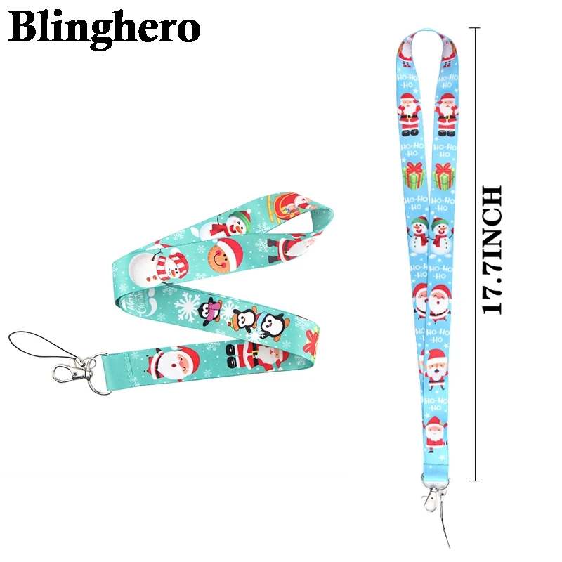 CA484 Санта Клаус Рождественский ремешок на шею для ключей ID карты телефон ремни USB