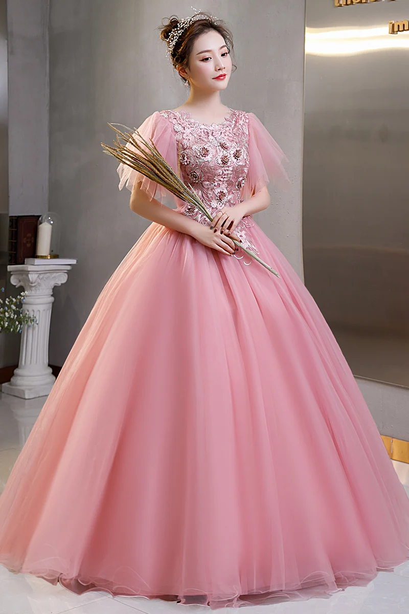 

New Host Performance Student Vocal Solo Art Test Costume Puff Skirt Long Evening Dress Female Quinceanera Dress
