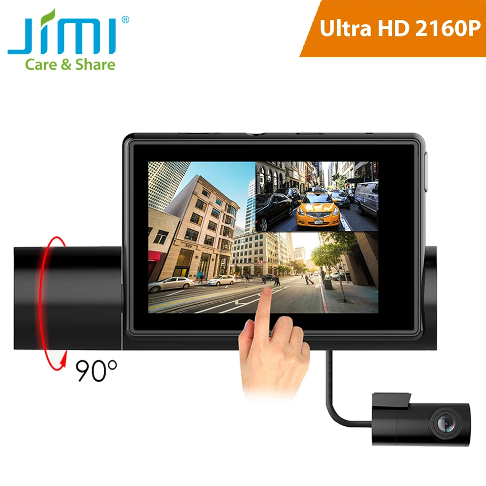 JIMI WiFi 4K передние и задние Dual Dash Cam JC02 2160P gps видео в режиме реального времени