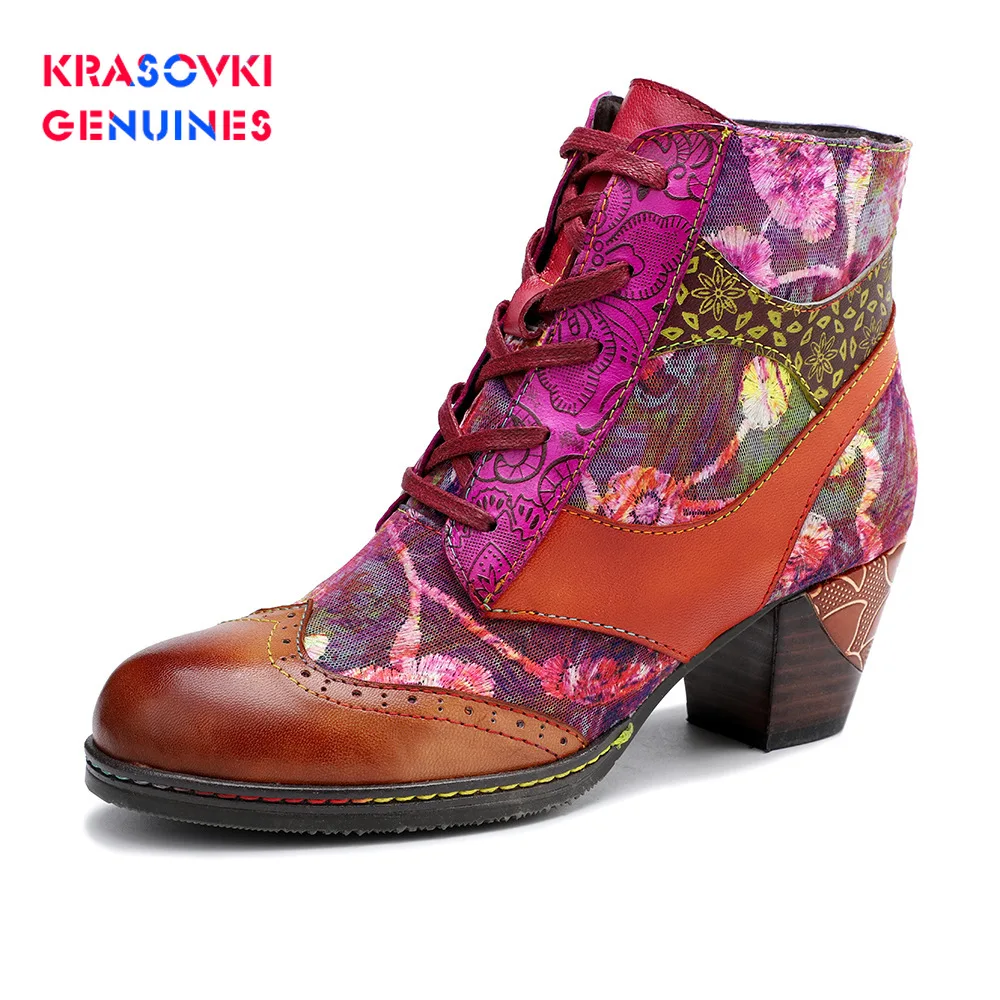 

Shoes Genuine Leather Plush Fur-lined Motorcycle Boots Winter Autumn Boot Boats Mujer Vintage Mid-calf Boots Women