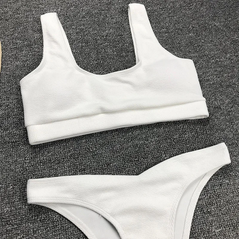 

Sexy Swimsuit White Bikini 2019 High Cut Swimwear Women Bathing Suit Thong Bikinis Set Swimming Suit for Women maillot de bain