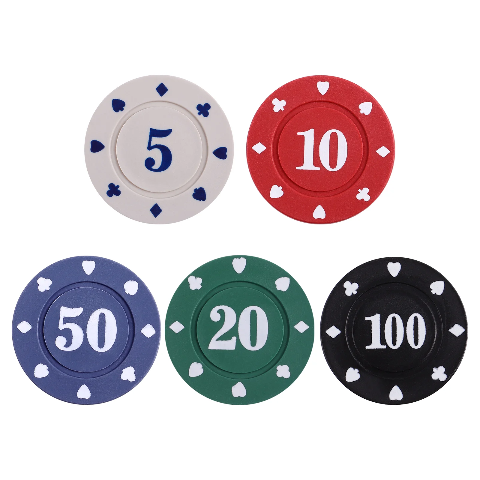 

100 шт., Пластиковые монеты для вечерние, 5/10/20/50/100