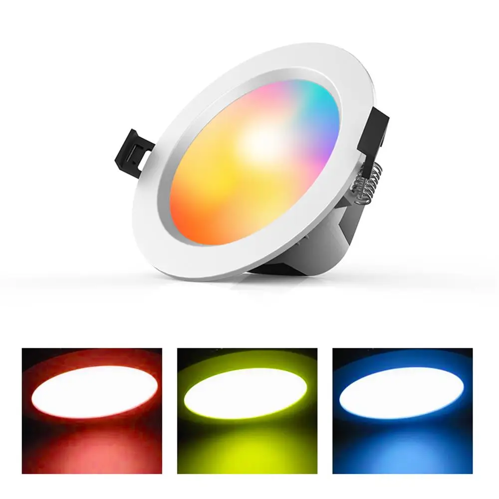 

Modern Smart 9W Bluetooth Mesh RGBCW Dimmable Aluminum LED Down Lights Compatibl Alexa & Google Assistant Indoor lighting