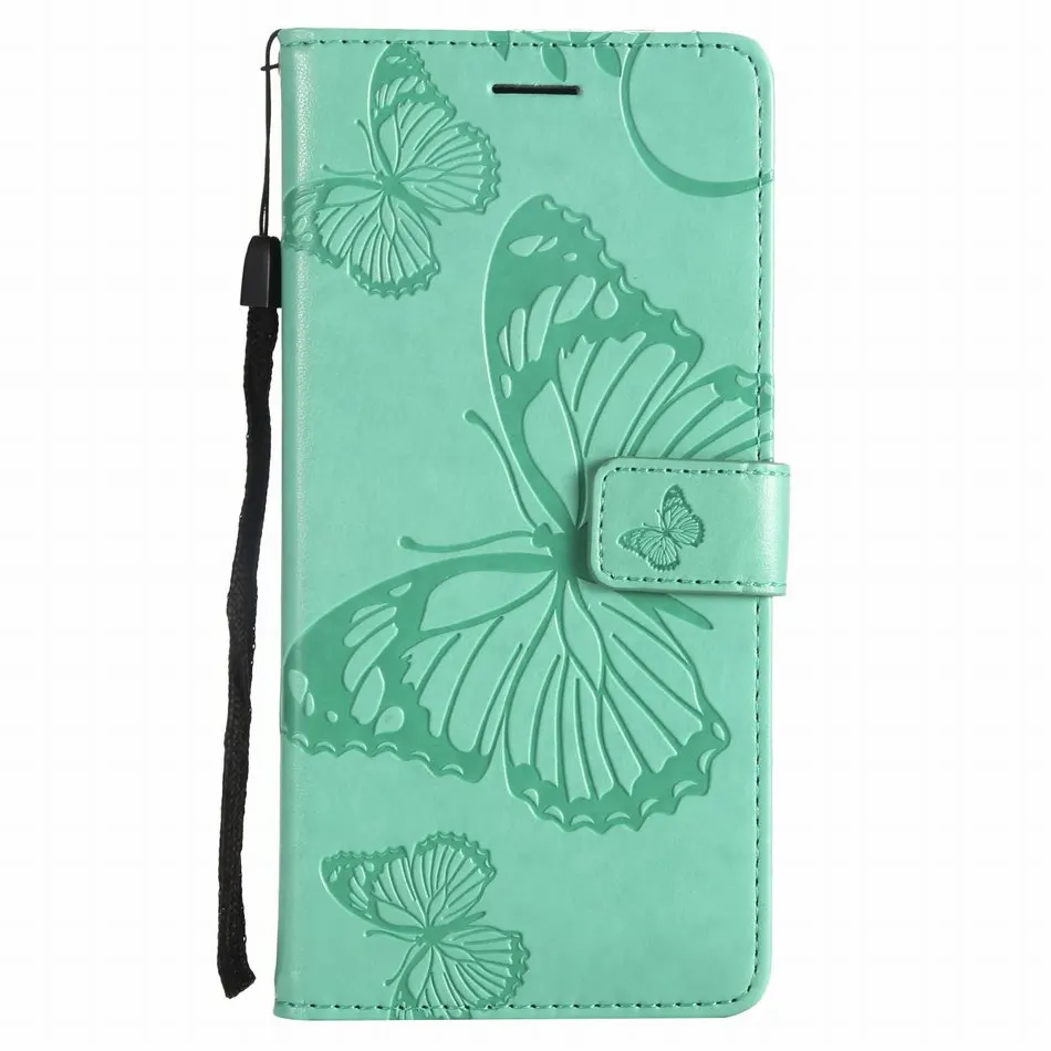 Green Кожаные чехлы с бабочкой для Apple iPhone 11 Pro Max 5 5S SE 6 6S 7 8 Plus XR X XS Max откидные чехлы с подставкой DP06F - Цвет: Green