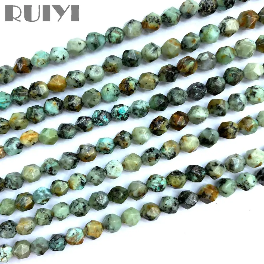 Ruiyi натуральные бриллиантовые бусины со звездой зеленый черный камень для