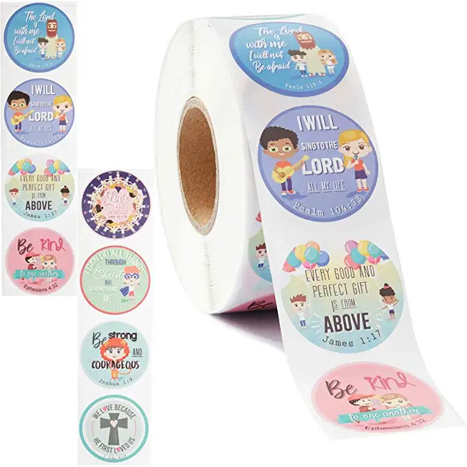

Christian Bible Verse Stickers 500pcs for kids religious sticker for party wedding decoration and use for church school decor