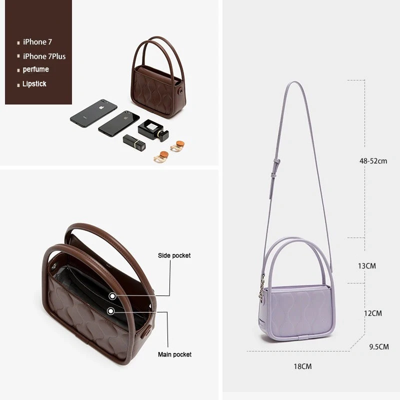 

Brown Female Handbag Fashion Small Tote Bag Cellphone 2021 New Arrival Chain Messenger Bags Ladies Mini Wild Shoulder Square Bag
