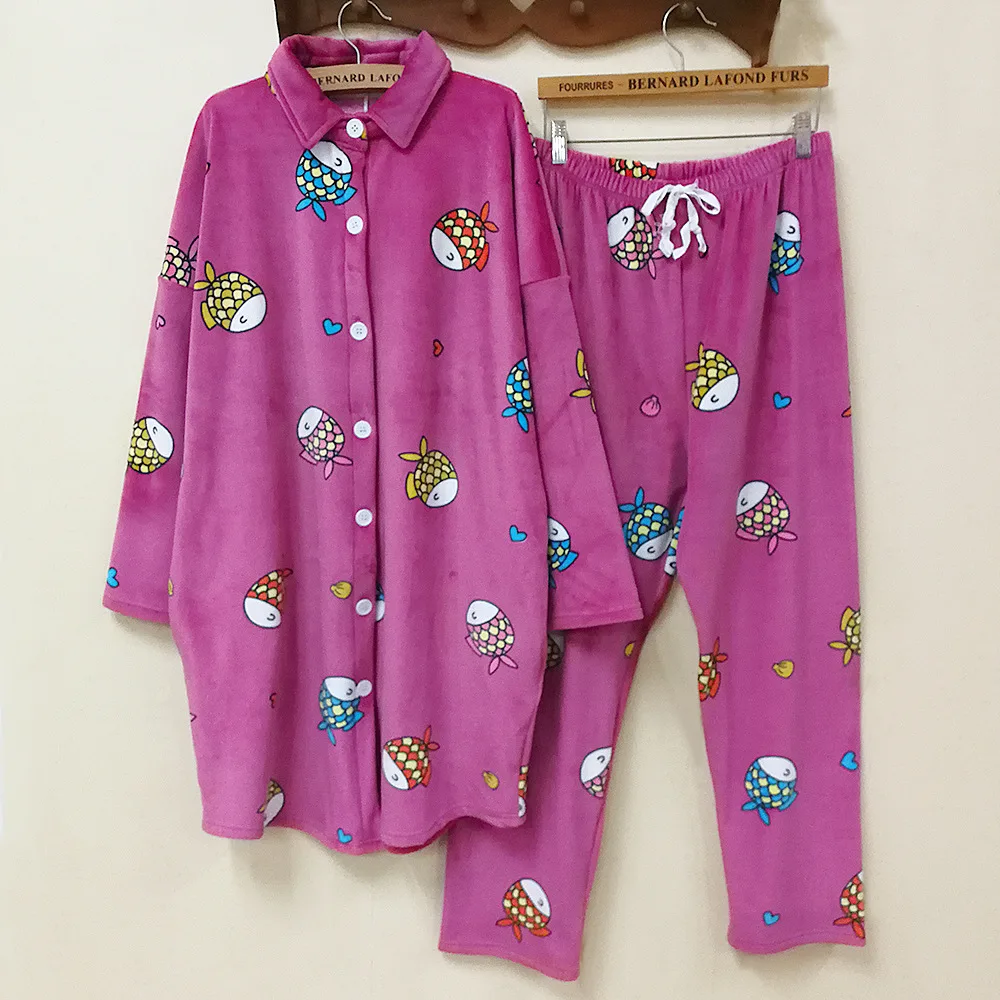 Двусторонняя пушистая Милая пижама с длинными рукавами и отложным воротником в