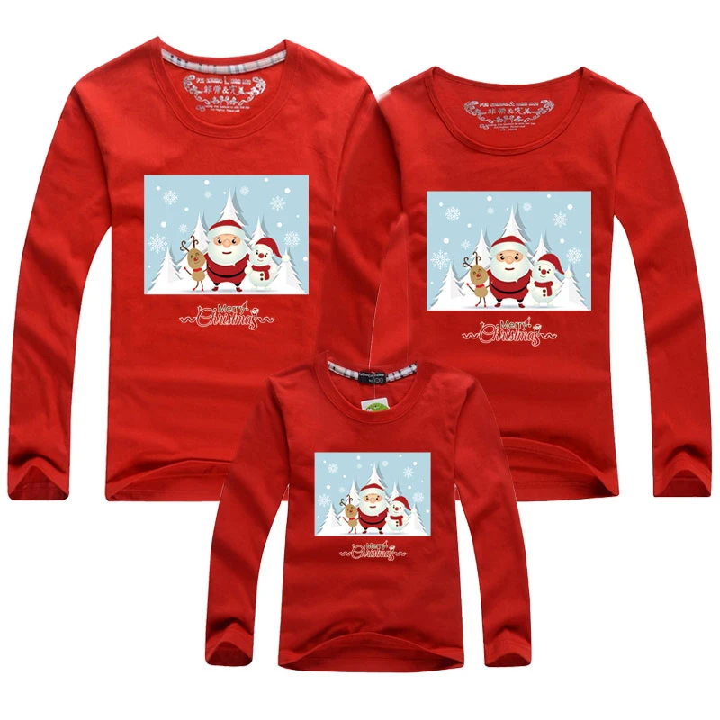 

Christmas Family Clothing Santa Claus Style Kid Long sleev shirts Mother Daughter Father Son Family Matching Outfits