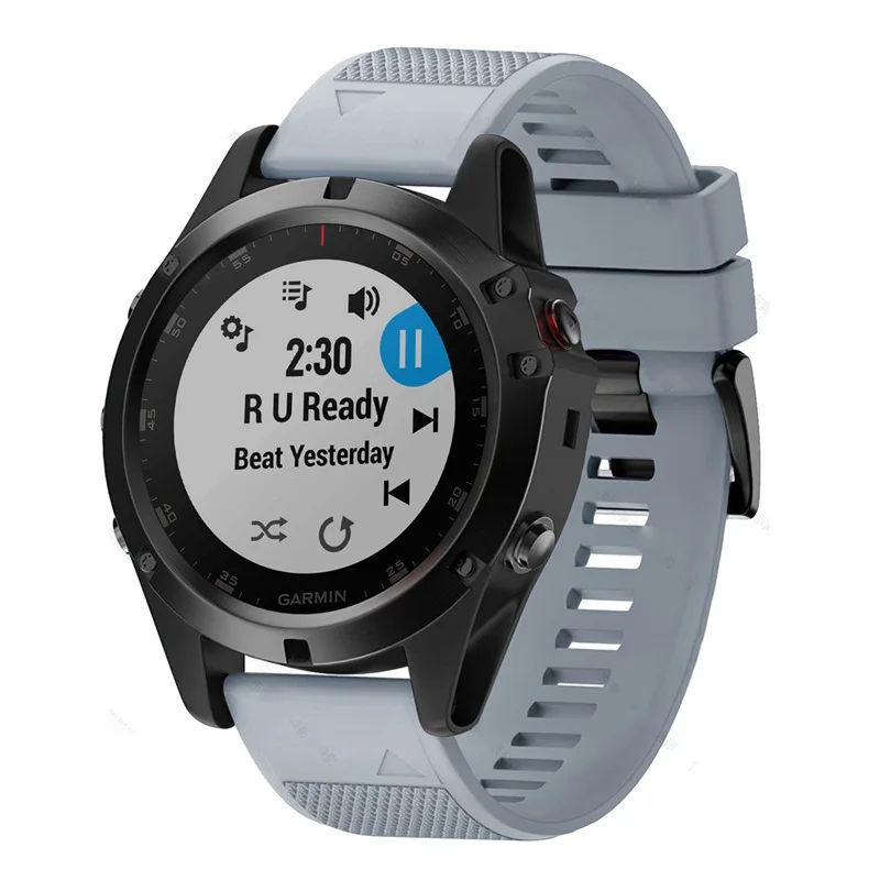 Light gray 26 мм 22 мм Смарт-часы ремешок для Garmin Fenix 5X5 Plus 3 3HR D2 S60 gps часы Quick Release силиконовый Easyfit браслет - Цвет: Light gray