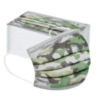 Маска детская одноразовая трехслойная из нетканого материала, с камуфляжным принтом, 50 шт.