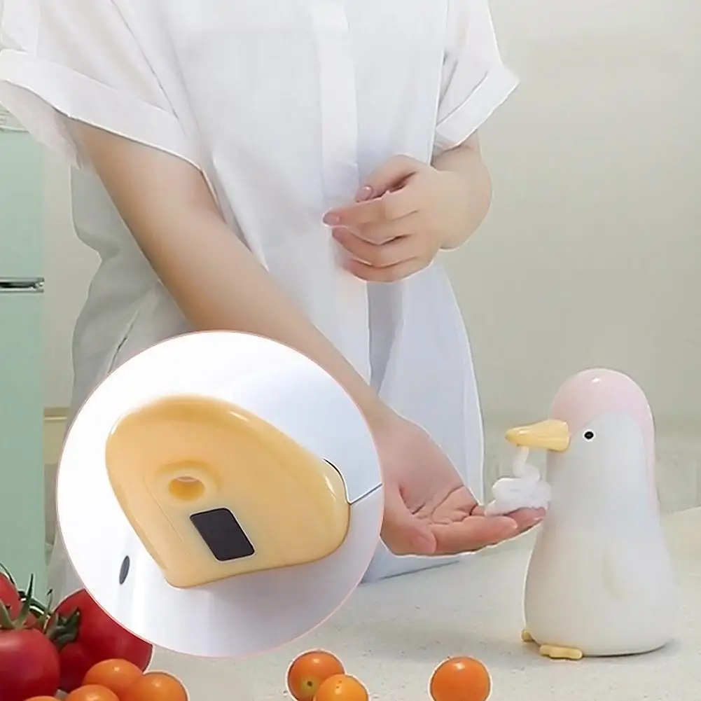 

New Cute Penguin Automatic Liquid Soap Dispenser Non-contact Machine Foam Children's Bathroom Induction Kitchen Washing J8W9
