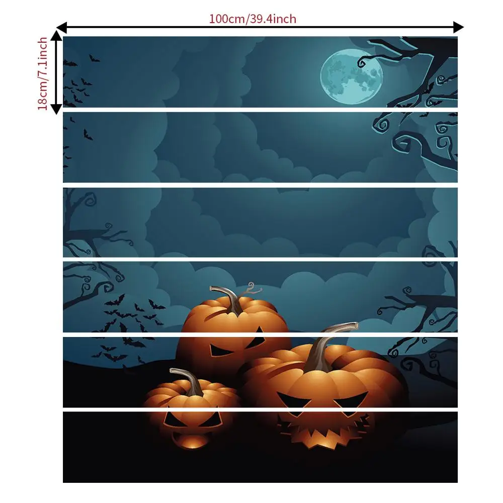 Хэллоуин Тыква Голова 3D Съемный самоклеющийся DIY водонепроницаемый пол наклейки