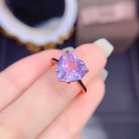 s925 lavender quartz ring 925 sterling silver engagment heart for womens lover jewelry gfit