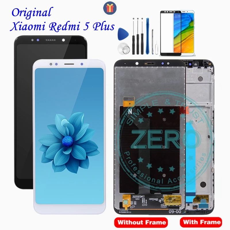 Оригинальный ЖК-дисплей для Redmi 5 Plus с рамкой сенсорная панель Xiaomi дигитайзером в