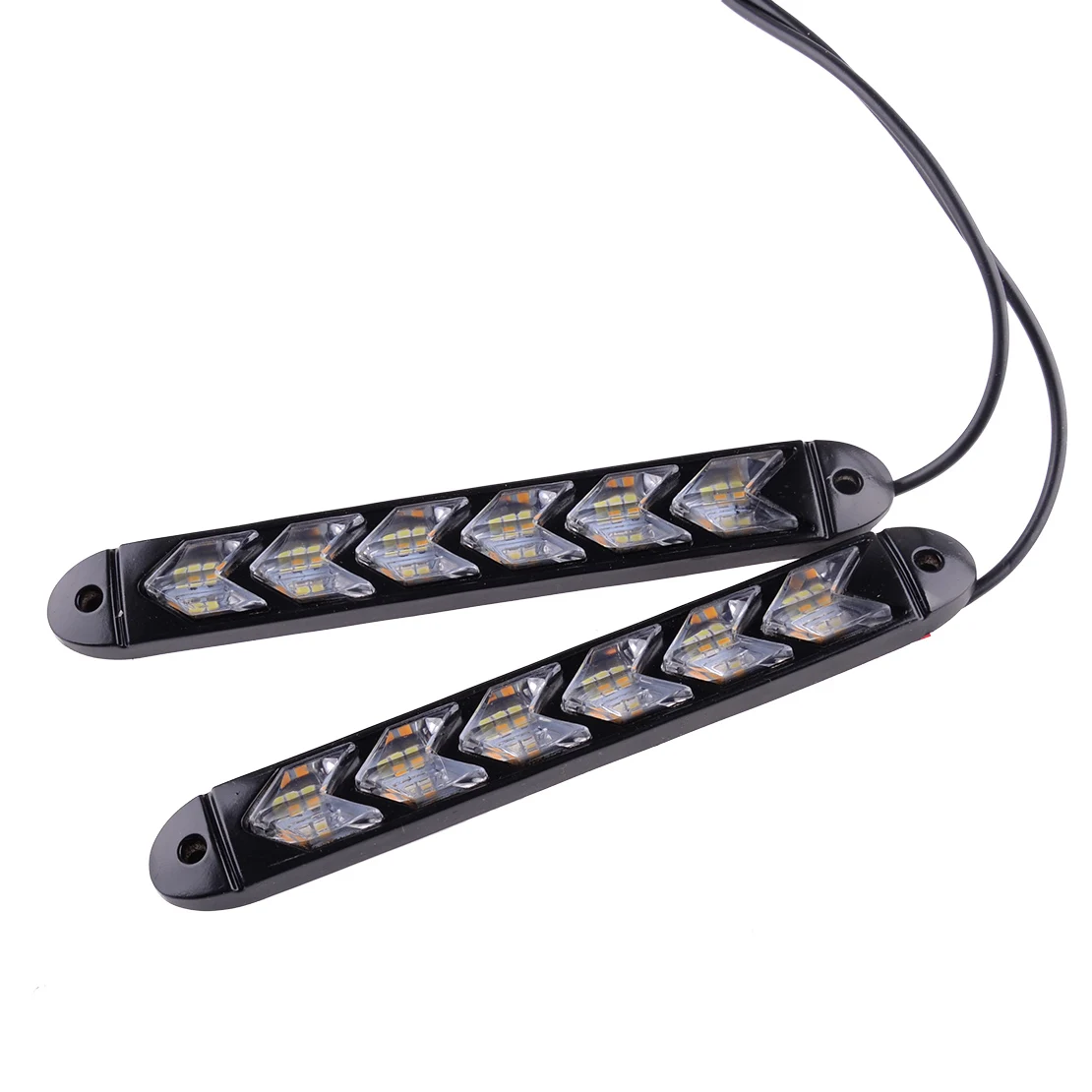 

1 пара Универсальный 12V 6LED горки стандарт стрелка полосы мигалка DRL Поворотная сигнальная лампа светильник